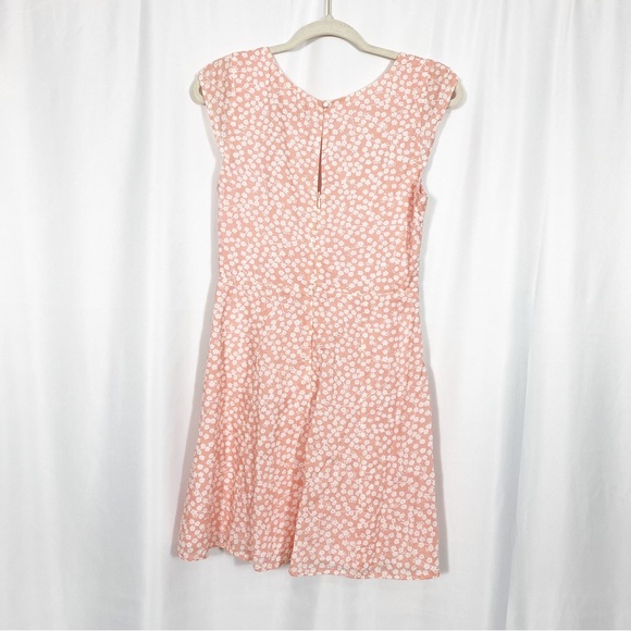 White Fox Boutique Fall Flowers Button Front Mini Dress Blush Pink Ditsy Floral - Picture 4 of 12